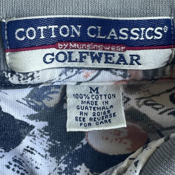 Vintage Munsingwear Golf Shirt Mens Medium Graphic Classics 90s Retro Active - Picture 4 of 7
